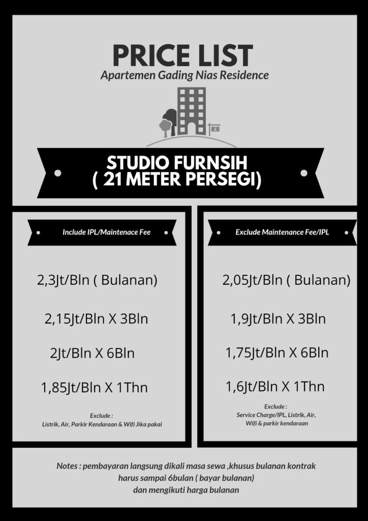 Gading Nias Price list