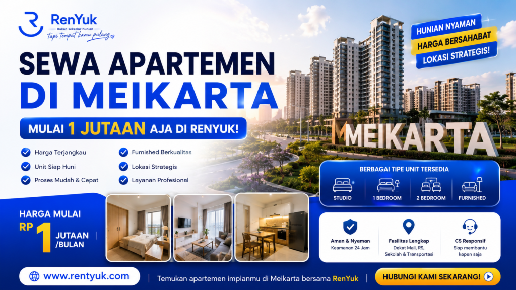 sewa apartemen 1 jutaan di meikarta