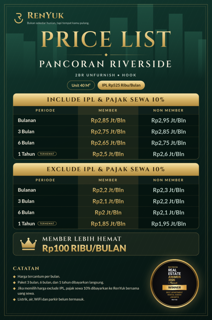 PriceList_Pancoran_Riverside_2BR_Unfurnish_Hook